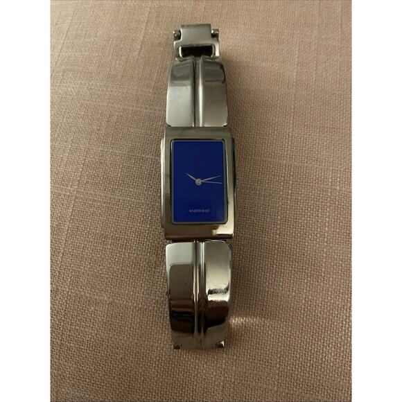 VNT Android OKO Designs Blue Face Wristwatch 1999 Stainless Steel Band USA Made - Picture 12 of 16